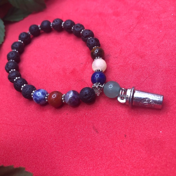 Chakra beads with Lava beads combine with a Venti Glass - Picture 1 of 5